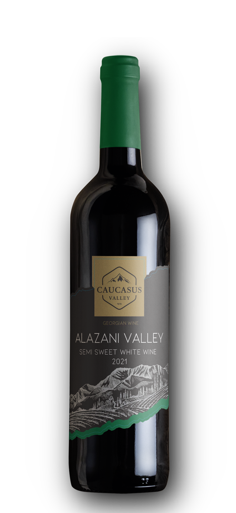 CAUCASUS VALLEY GEORGIAN ALAZANI VALLEY WHITE SEMI SWEET WINE 750ml