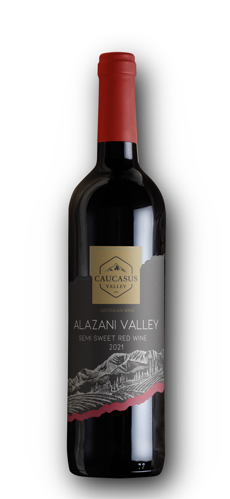 CAUCASUS VALLEY GEORGIAN ALAZANI VALLEY RED SEMI SWEET WINE 750ml