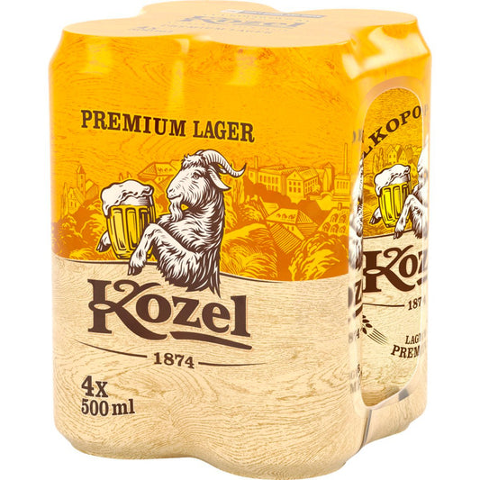 KOZEL LEZAK CZECH LAGER BEER 4.6% ALC 500ml 4CAN/PACK