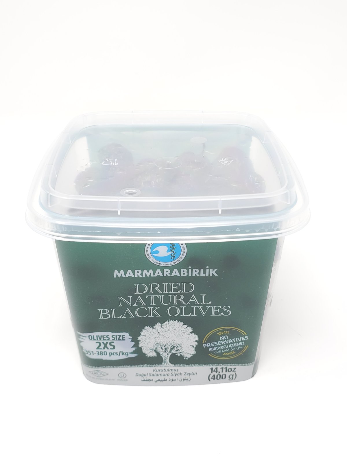 MARMARABIRLIK GEMLIK BLACK OLIVES KURU SELE 2XS 400g PLASTIC