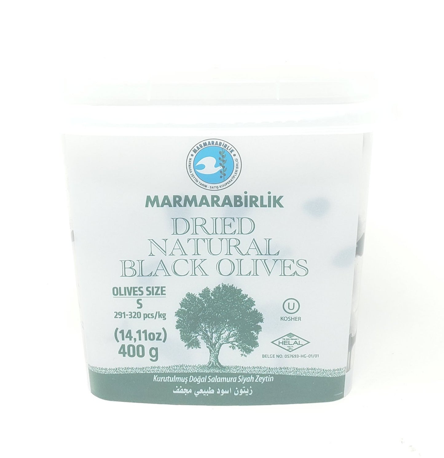 MARMARABIRLIK BLACK OLIVES DRIED SELE S 291-320 400g