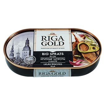 RIGA GOLD BIG SMOKED SPRATS IN OIL 190g