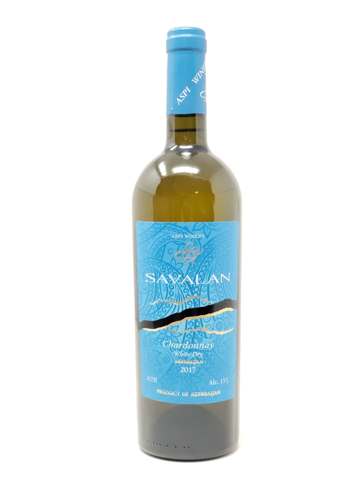 AZERBAIJANIAN-ITALIAN SAVALAN CHARDONNAY WHITE DRY WINE 0.75l