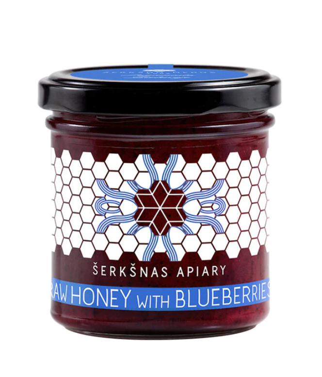 SERKSNAS APIARY RAW HONEY WITH BLUEBERRIES 200g