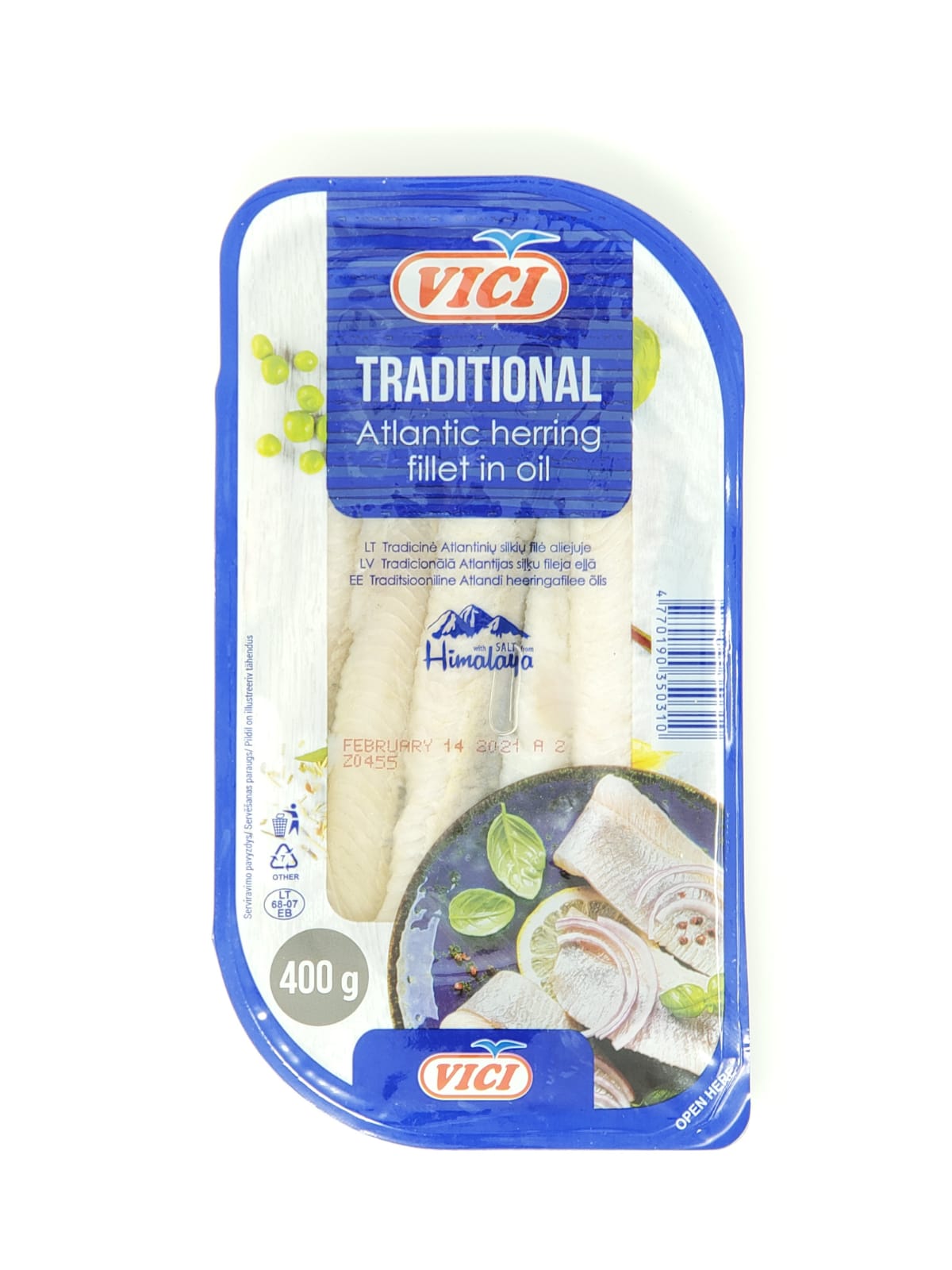 VICI TRADITIONAL ATLANTIC HERRING FISH FILLET IN OIL 400g