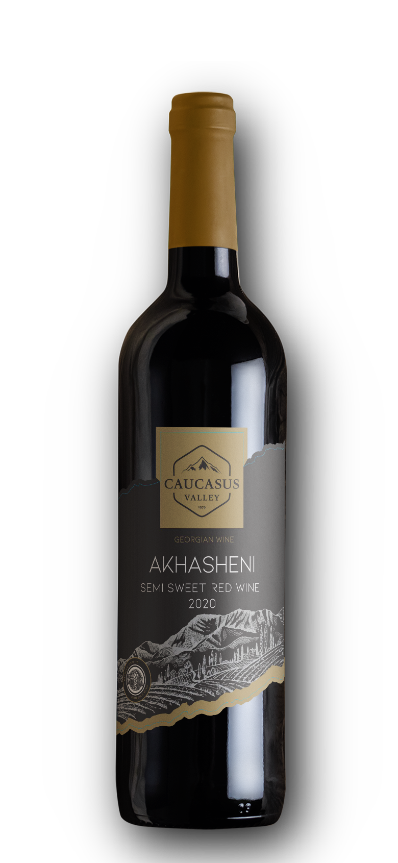 CAUCASUS VALLEY GEORGIAN AKHASHENI RED SEMI SWEET WINE 750ml