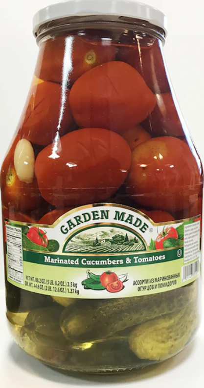 GARDEN MADE MARINATED ASSORTED CUCUMBERS&TOMATOES 2500g