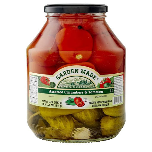 GARDEN MADE MARINATED ASSORTED CUCUMBERS&TOMATOES 1630g