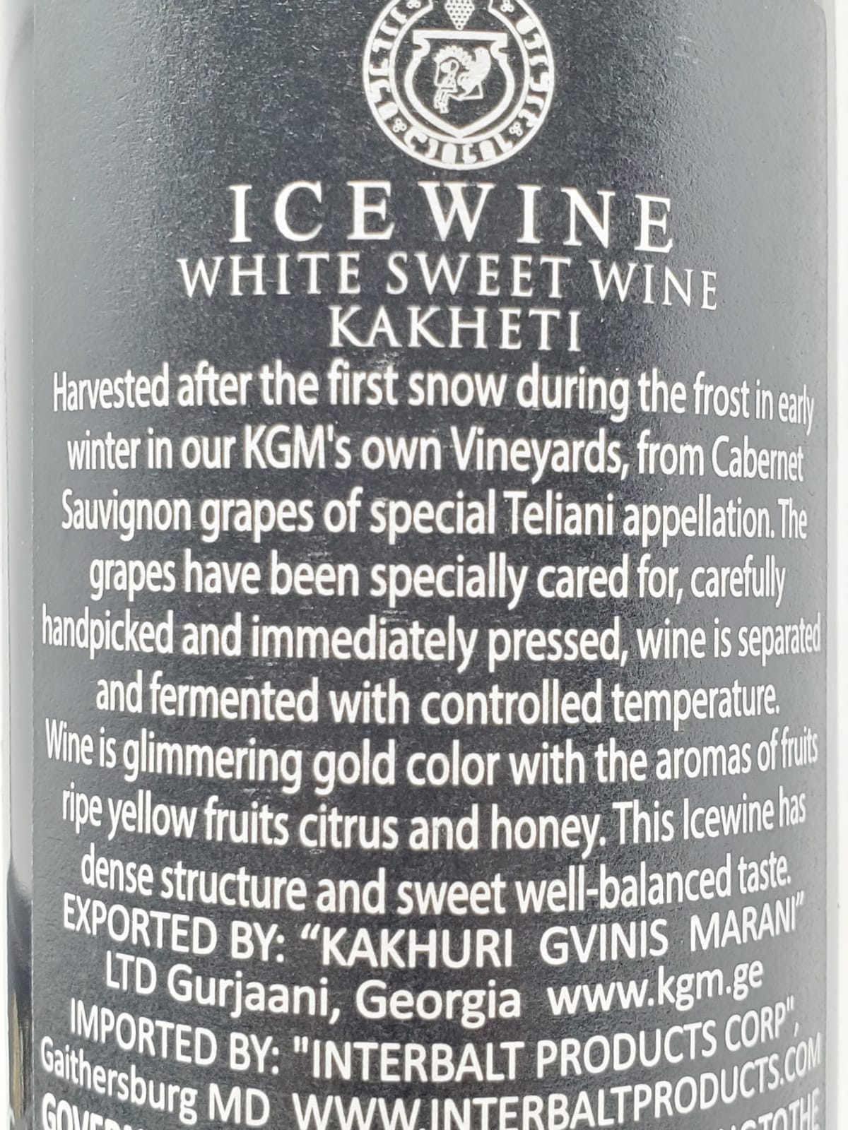 KGM GEORGIAN WHITE SWEET ICE WINE 750ml