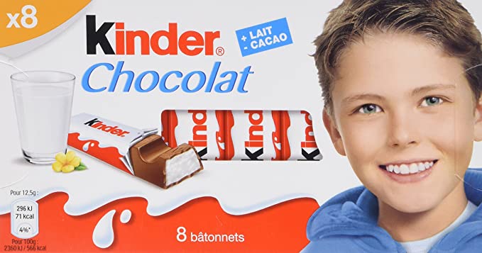 KINDER CHOCOLATE BARS 100g