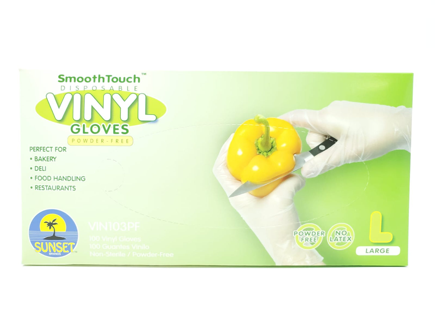 SMOOTH TOUCH GLOVES VINYL POWDER FREE DISPOSABLE 100 EA/BOX